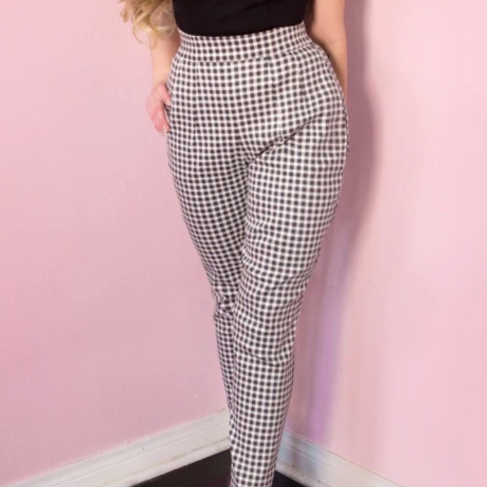 Vixen by Micheline Pitt Gingham Cigarette Pants